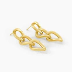 Boucles D'Oreilles Pendantes Mayna Acier Jaune