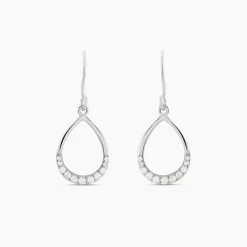 Boucles D'oreilles Pendantes Nicole Argent Blanc Oxyde De Zirconium