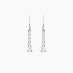 Boucles D'oreilles Pendantes Argent Blanc Henriet Oxyde De Zirconium