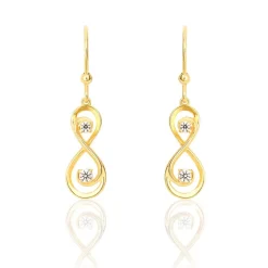 Boucles D'oreilles Pendantes Ademar Or Jaune Oxyde De Zirconium