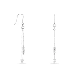 Boucles D'oreilles Pendantes Manou Argent Blanc