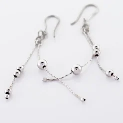 Boucles D'oreilles Pendantes Manou Argent Blanc