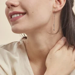 Boucles D'oreilles Pendantes Manou Argent Blanc