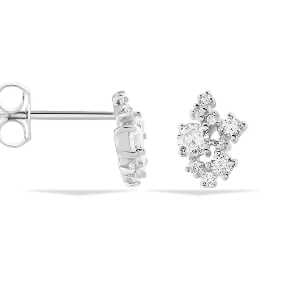 Boucles D'oreilles Pendantes Amissa Argent Blanc Oxyde De Zirconium