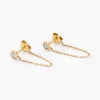Boucles D'oreilles Pendantes Mon 1er Diamant Or Jaune Diamant