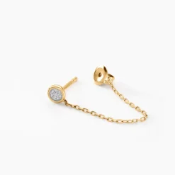 Boucles D'oreilles Pendantes Mon 1er Diamant Or Jaune Diamant