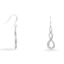Boucles D'oreilles Pendantes Ayhan Argent Blanc Oxyde De Zirconium