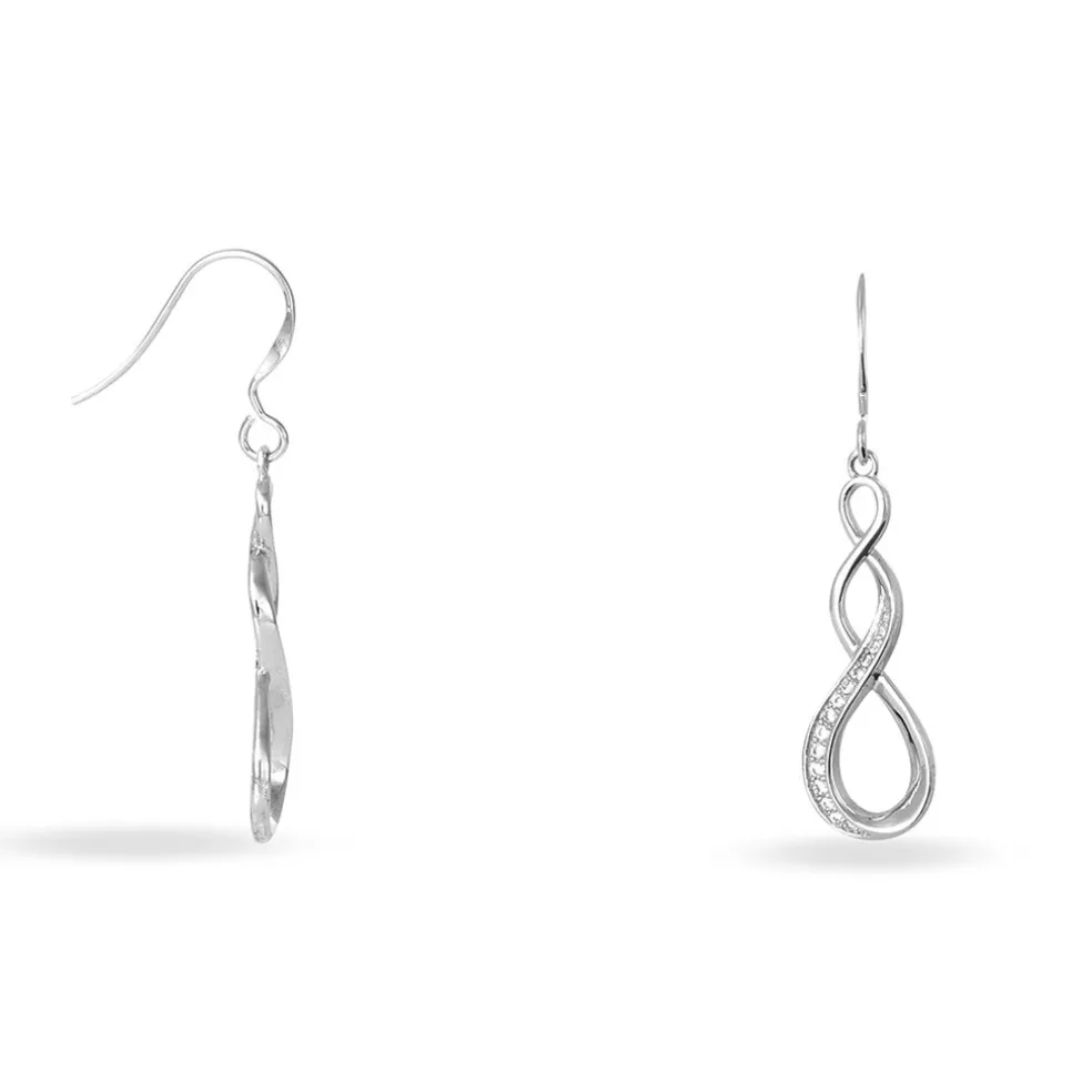 Boucles D'oreilles Pendantes Ayhan Argent Blanc Oxyde De Zirconium