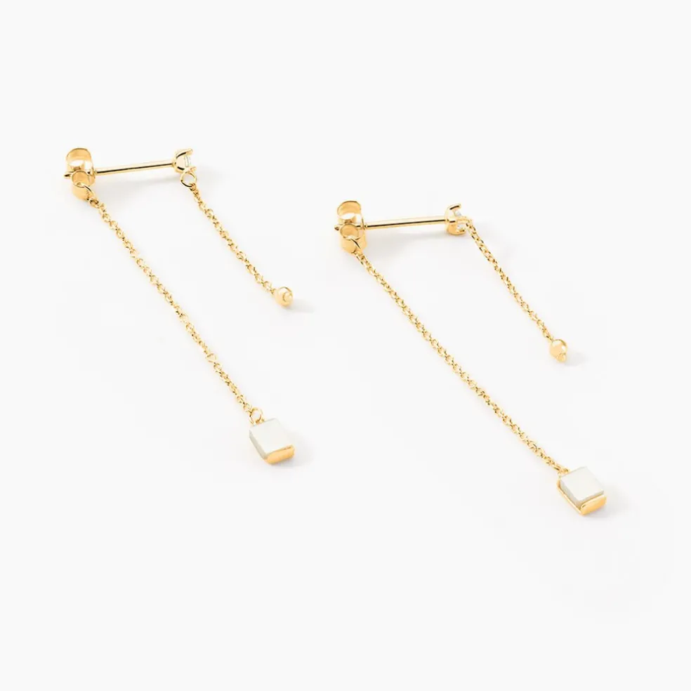 Boucles D'oreilles Pendantes Mirage Or Jaune Nacre