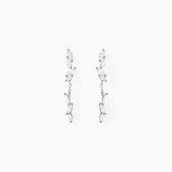Boucles D'oreilles Pendantes Ellyn Argent Blanc Oxyde De Zirconium