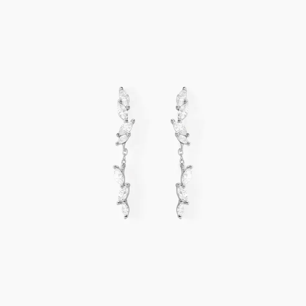 Boucles D'oreilles Pendantes Ellyn Argent Blanc Oxyde De Zirconium
