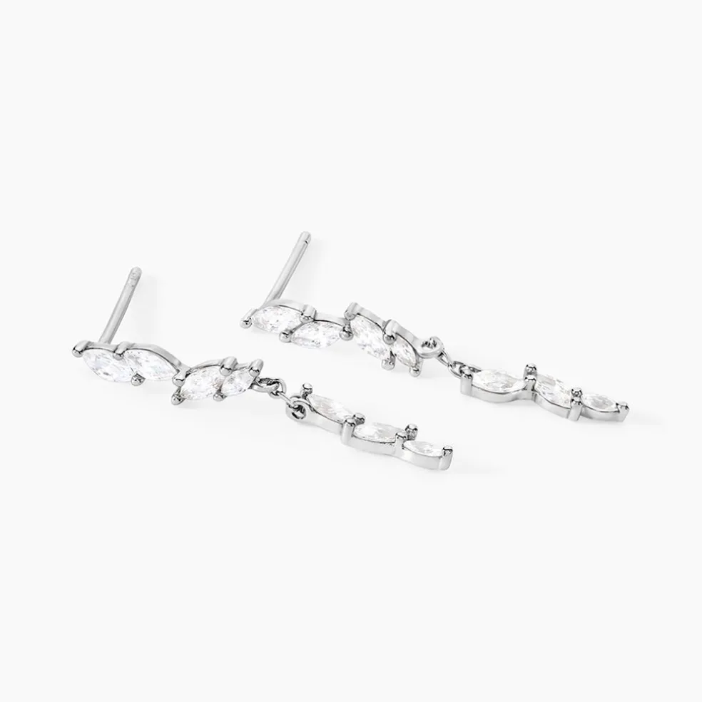 Boucles D'oreilles Pendantes Ellyn Argent Blanc Oxyde De Zirconium