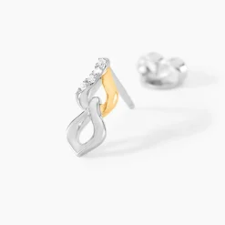 Boucles D'Oreilles Pendantes Or Jaune Oxyde De Zirconium