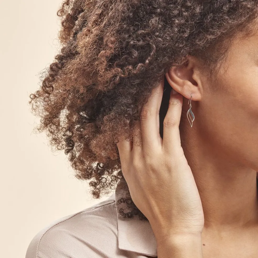 Boucles D'oreilles Pendantes Argent Blanc Prudent