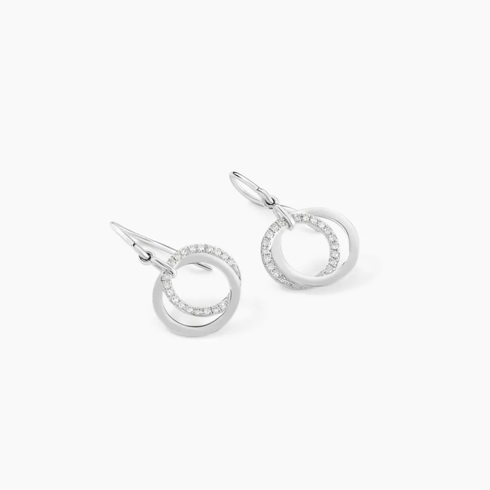 Boucles D'oreilles Pendantes Or Blanc Tresha Diamants