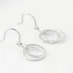 Boucles D'oreilles Pendantes Or Blanc Tresha Diamants
