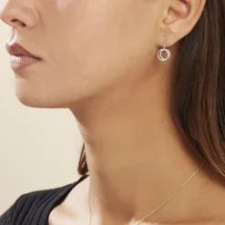 Boucles D'oreilles Pendantes Or Blanc Tresha Diamants