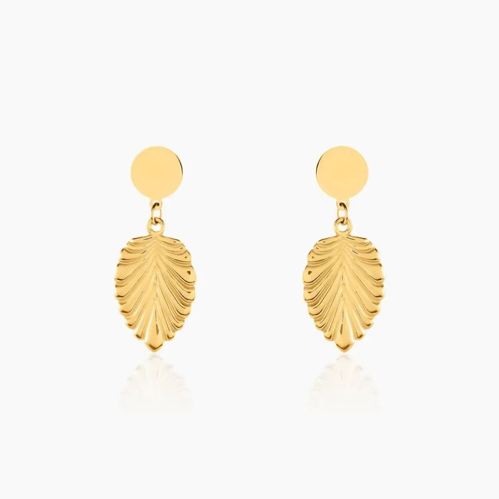Boucles D'oreilles Pendantes Hristina Acier Jaune