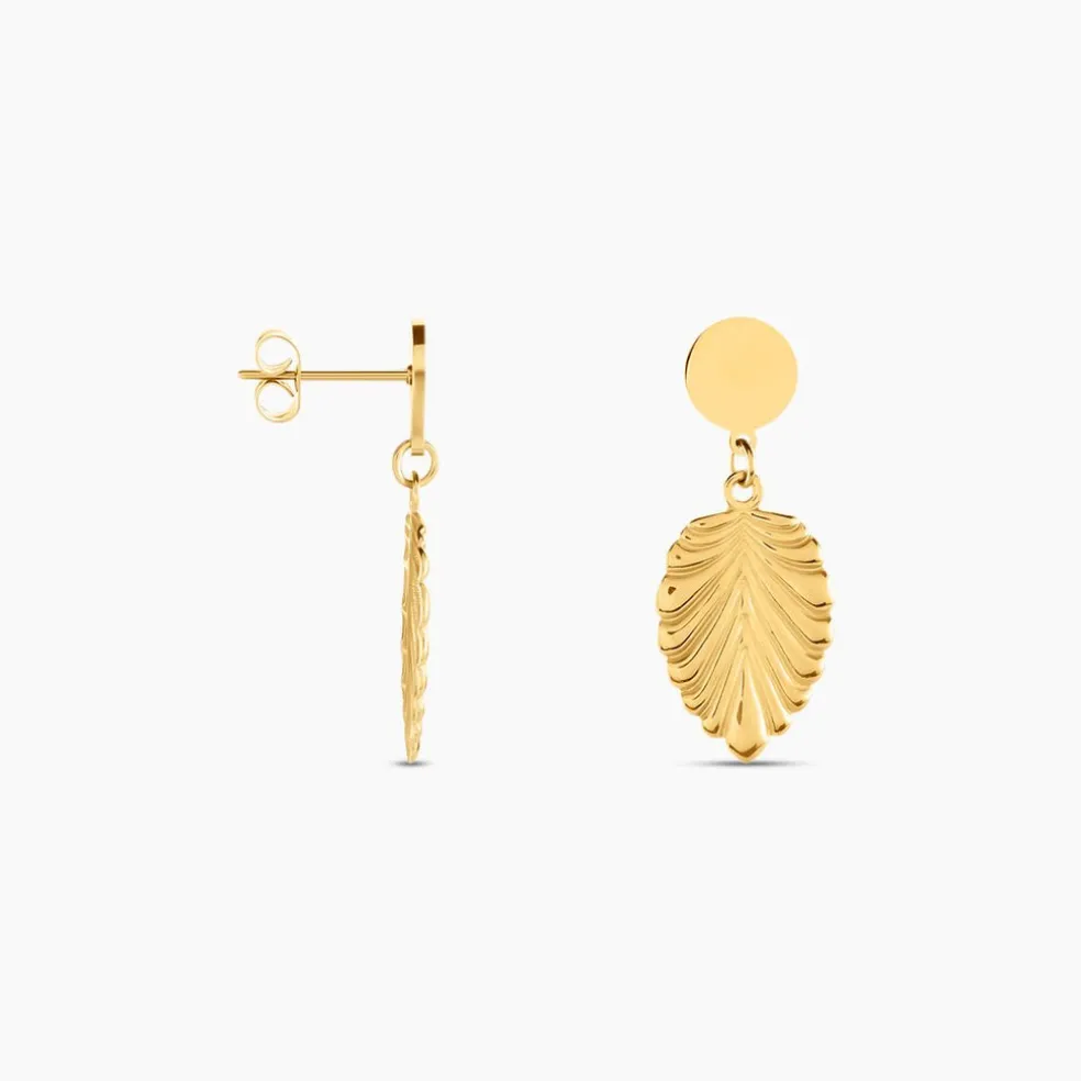 Boucles D'oreilles Pendantes Hristina Acier Jaune