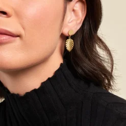 Boucles D'oreilles Pendantes Hristina Acier Jaune