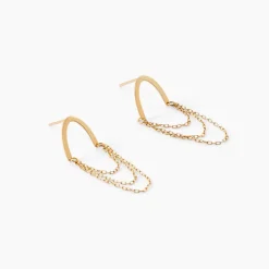 Boucles D'oreilles Pendantes Brin D'or Or Jaune