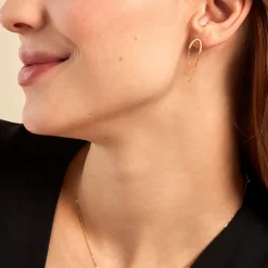 Boucles D'oreilles Pendantes Brin D'or Or Jaune