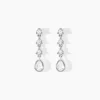 Boucles D'oreilles Pendantes Hida Argent Blanc Oxyde De Zirconium