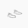 Boucles D'oreilles Pendantes Argent Blanc Tamako Oxydes De Zirconium