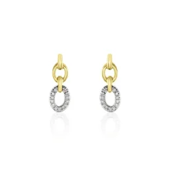 Boucles D'oreilles Pendantes Margane Or Jaune Diamant