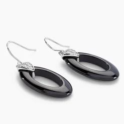 Boucles D'oreilles Pendantes Peer Argent Blanc Oxyde De Zirconium