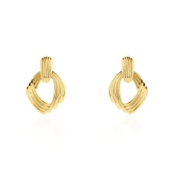 Boucles D'oreilles Pendantes Estefany Acier Inoxydable Doré