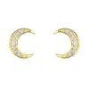 Boucles D'oreilles Pendantes Francoise-marie Lune Or Jaune Oxyde