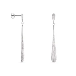 Boucles D'oreilles Pendantes Chandell Argent Blanc Oxyde De Zirconium