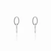 Boucles D'oreilles Pendantes Cherise Argent Blanc