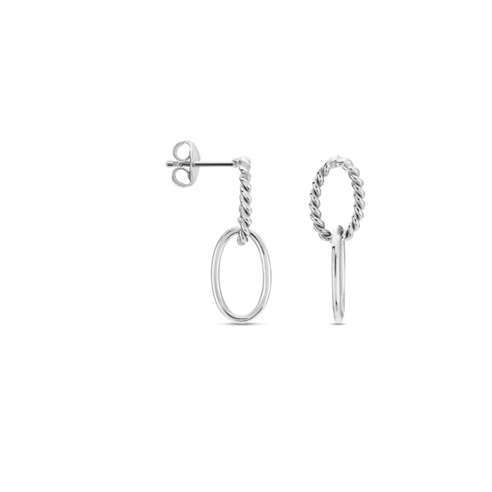 Boucles D'oreilles Pendantes Cherise Argent Blanc