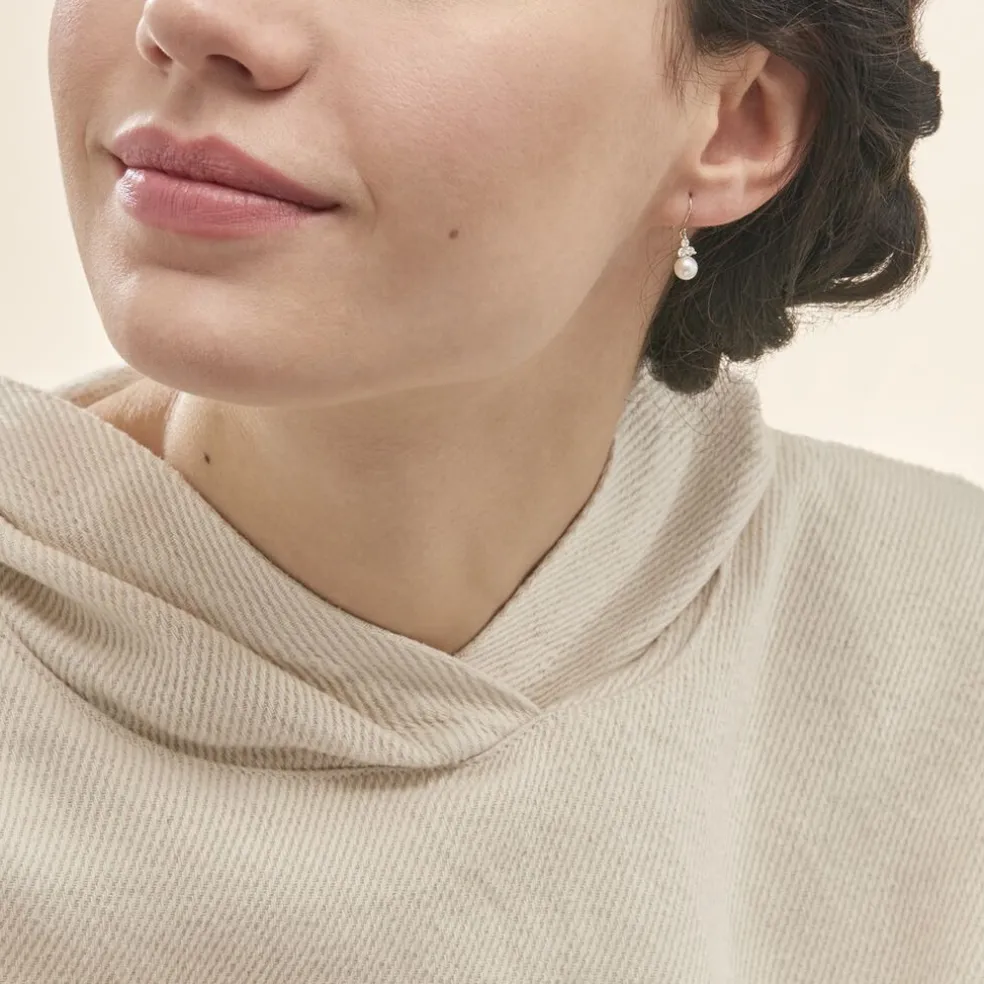 Boucles D'oreilles Pendantes Taissia Or Jaune Perle De Culture