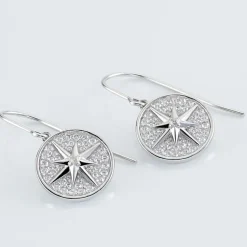 Boucles D'oreilles Pendantes Apollinaris Argent Blanc Oxyde