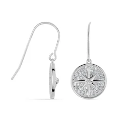 Boucles D'oreilles Pendantes Apollinaris Argent Blanc Oxyde