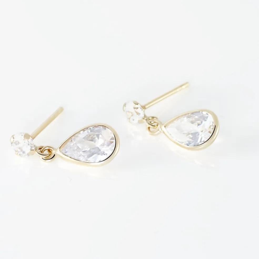 Boucles D'oreilles Pendantes Lika Or Jaune Oxyde De Zirconium