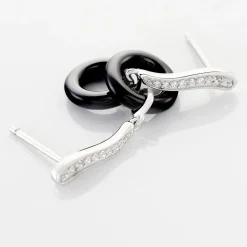 Boucles D'oreilles Pendantes Delphinia Argent Blanc Oxyde De Zirconium