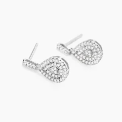 Boucles D'oreilles Pendantes Lysa Argent Blanc Oxyde De Zirconium