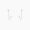Boucles D'oreilles Pendantes Honor Argent Blanc