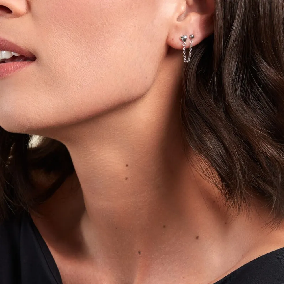 Boucles D'oreilles Pendantes Honor Argent Blanc