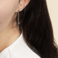 Boucles D'oreilles Pendantes Giorgia Argent Blanc