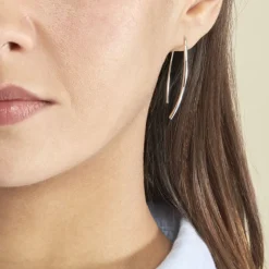Boucles D'oreilles Pendantes Bira Argent Blanc