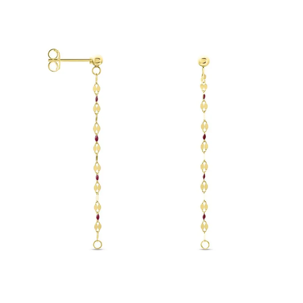 Boucles D'oreilles Pendantes Or Jaune Asteria