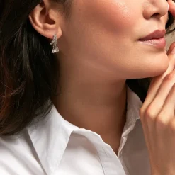 Boucles D'oreilles Pendantes Rilla Argent Blanc Oxyde De Zirconium