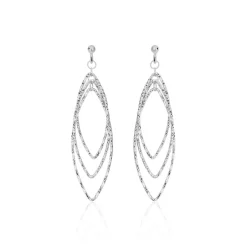 Boucles D'oreilles Pendantes Shiny Argent Blanc