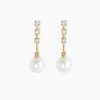 Boucles D'oreilles Pendantes Louise-marie Or Jaune Perle De Culture