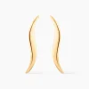 Boucles D'oreilles Pendantes Merone Vagues Or Jaune